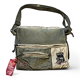 Old Cotton Vintage Salaş Kaliteli Unisex Taşlanmış Kumaş Tablet Bölmeli Okul Gezi Postacı Çantası 29x37cm