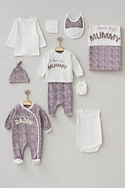 “I Love My Mummy & Daddy” 10 Parça Hastane Çıkış Seti – Yenidoğan