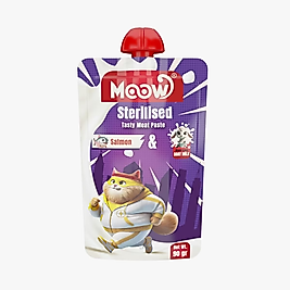 Moow Taze Somonlu ve Keçi Sütlü Kısırlaştırılmış Kedi Et Ezmesi 90 gr
