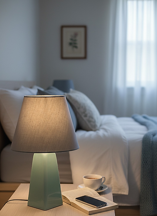 Üçgen Konik Cam Göbeği Abajur AB017