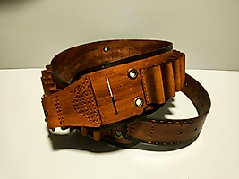 Deri Fişek Kemeri CAMEL Renk - KAPAKSIZ