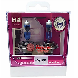 PREMIUM FAR AMPULU TAKIMI 12V H4 60/55W GÜÇLÜ IŞIK +%160 (GÜÇLÜ IŞIK H4)