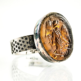 KANATLI ZAFER TANRIÇASI CAM RÖLYEF YÜZÜK