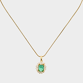 Emerald Steel Necklace | Kolye