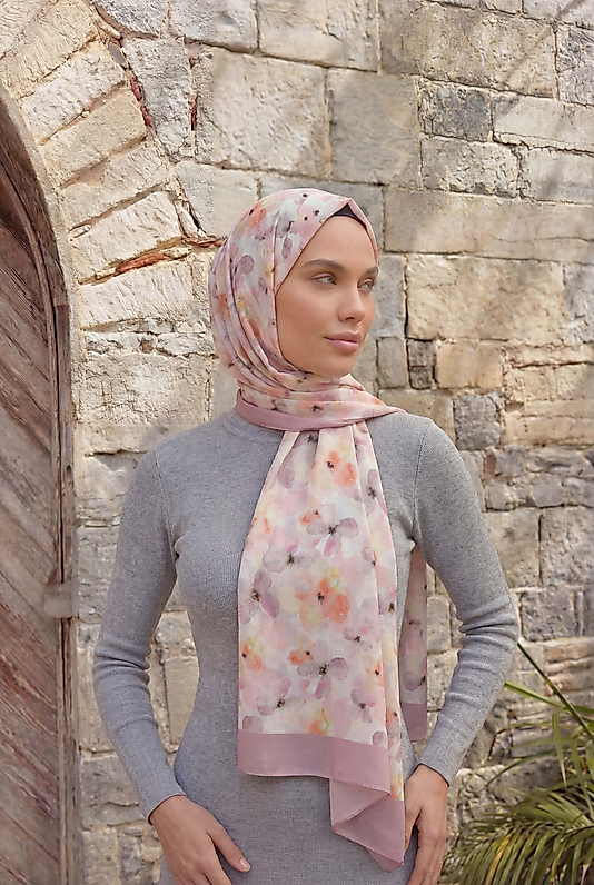 ALFA SİLK ŞAL PASTEL ÇİÇEK DESEN-2