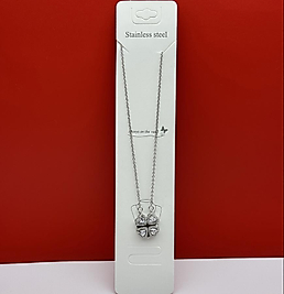 Mıknatıslı açılır kalp kolye çelik silver