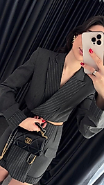LADY GINA COMPANY ÇİZGİLİ KISA ETEK
