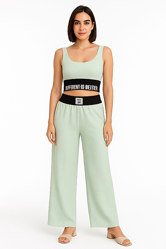 Batik Bralet pantolon takım mint yeşili