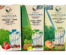 Fırsat Kapısı MATCHA MAÇA Çayı TOZU AYISI-ANANAS-ÇİLEK ÜÇLÜ SET 20 PIECES 3 ADET