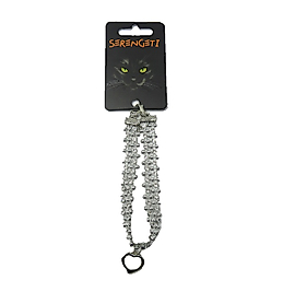 Taşlı Kedi Ve Köpek Kolye Gri 22 Cm
