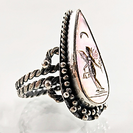 ADALETİN KANATLARI SEDEF İNTAGLİO YÜZÜK