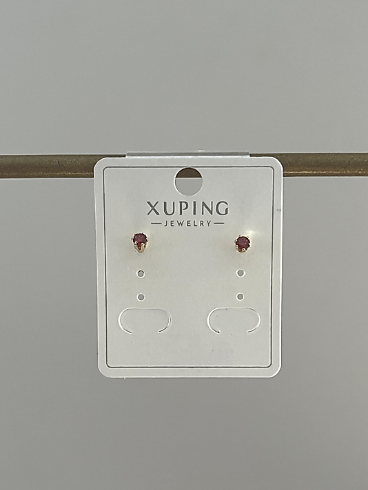 Xuping Bordo Taş Küpe