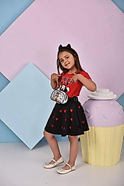 Puantiyeli Kırmızı Siyah Minnie Takım