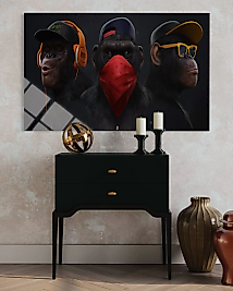 Üç Maymun Cam Tablo