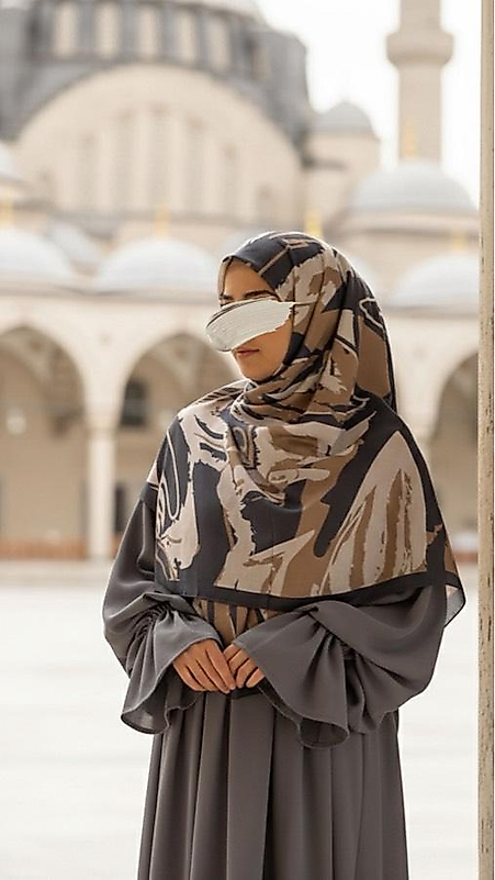 Amine Desen Büyük Boy Pamuklu Soft Eşarp Antrasit