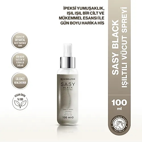 Sasy Black Işıltılı Vücut Spreyi 100 Ml
