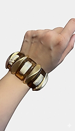 Kahverengi Tonlarında  Kalın Bileklik