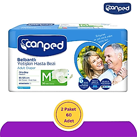 Canped Belbantlı Polietilen Yetişkin Hasta Bezi Orta (M) - 60 Adet (2x30)