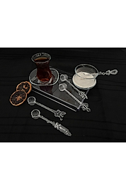 6 Adet Origami Desenli Kristal Şeker, Kahve, Baharat Kaşığı