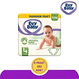 Evy Baby No:4 Maxi Bebek Bezi 54'lü (162 Adet)