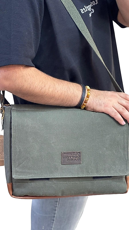 Old Cotton Kullanışlı, Çok Bölmeli, Çok Cepli, Tablet Notebook Çantası, Unisex, Vintage Kanvas Postacı Çantası