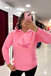Üç iplik Pembe Sweatshirt