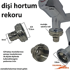 ÇAMAŞIR MUSLUĞU HORTUM ADAPTÖRÜ 3/4 KROM BAHÇE MUSLUĞU HORTUM EKİ