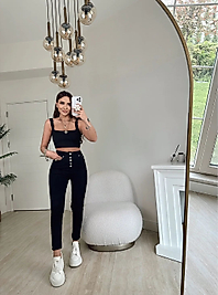 Toparlayıcı Siyah Skinny Jean