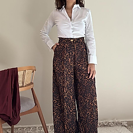 Palazzo pantolon gold düğmeli