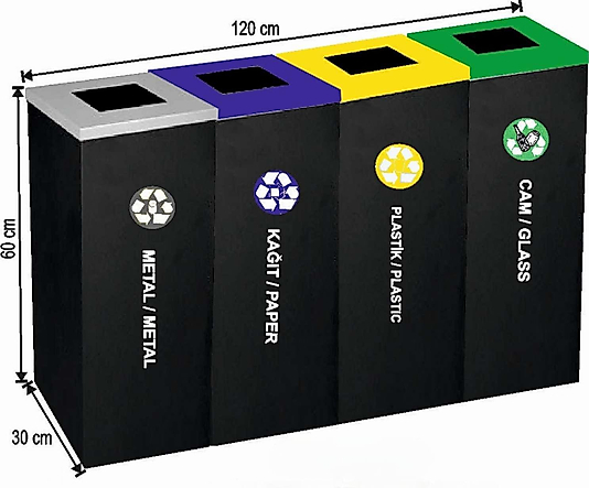 220 LT DÖRTLÜ BOYALI ÇÖP KOVASI ( KDV DAHİL )