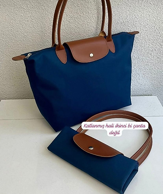 SU İTİCİ KADIN OMUZ ÇANTASI XL LACİVERT-TABA