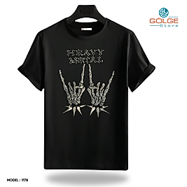 Rock and Roll & Metallica Tarzı Baskılı Oversize Unisex Tişört