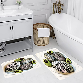 Rovigo Home Dijital Baskı Yıkanabilir Kaymaz 2 li Banyo Takımı