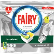 Fairy Platinum Hepsi Bir Arada Bulaşık Makinesi Tabletleri, Limon, 15 Tablet