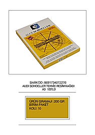 ALEX TEKNİK RESİM KAĞIDI A3 200 GR DAMGALI 100 LÜ ALX-2276