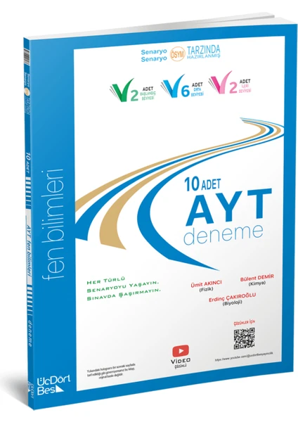 ÜçDörtBeş Yayınları AYT 10’lu Fen Bilimleri