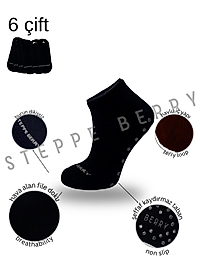 6'lı Kadın Siyah Pilates Yoga Çorabı