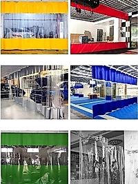 100x220 şeffaf perde kornezli kapsüllü altı ve üstü renkli branda