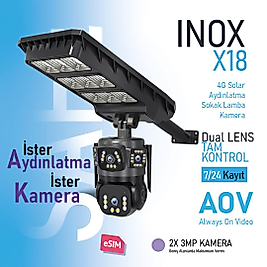INOX-X18 DUAL LENS SOLAR LAMBA ESİM 4G KAMERA