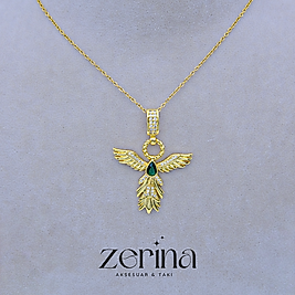 Zümrüdüanka Gold Renk Kadın Çelik Kolye