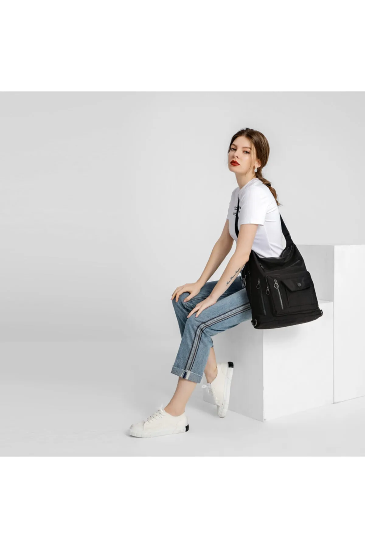 Hem Sırt Hem De Omuz Kadın Çantası Smart Bags 1205 Siyah