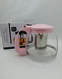 KIZILELMADA Süzgeçli Cam Demlik 900 mL Çay- Bitki Çayı Demliği