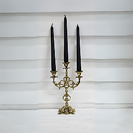 2'li Şamdan Siyah Mum 26cm.