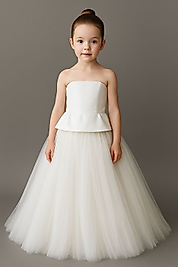 Kız Çocuk Straplez Prenses Elbise