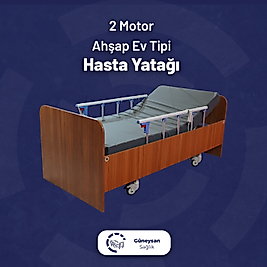 2 Motorlu Ahşap Ev Tipi Hasta Yatağı