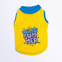 23803-Pawstar Yellow Hello Summer Tshirt (S-M-L-L-Xl-2xl)
