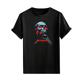 Rock and Roll & Metallica Tarzı Baskılı Oversize Unisex Tişört