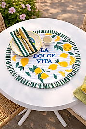 Sloganlı Yuvarlak Amerikan Servis