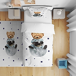 Minibabyrooms  Astronot Ayıcık Desenli Nevresim Takımı