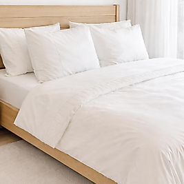 Çift Kişilik Simple Life Beyaz Biyeli Nevresim Takımı